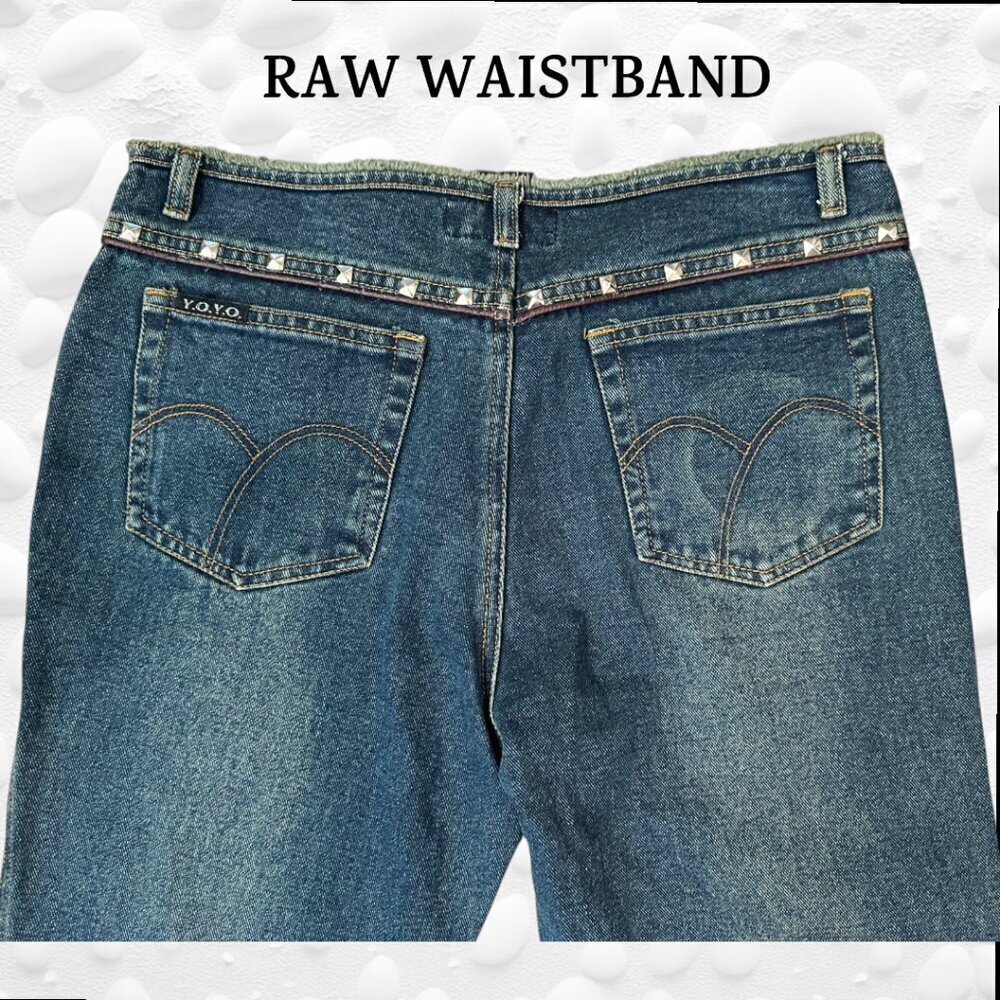 Vintage YOYO Low Waist Bootcut Studded Raw Waistband Jeans - Size 13 NWT - Picture 7 of 7
